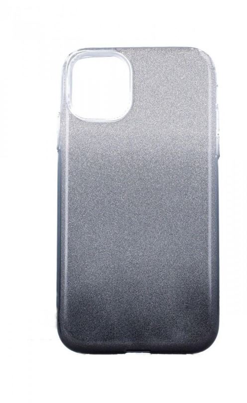 Kryt na mobil TopQ iPhone 13 glitter stříbrno-černý 64844