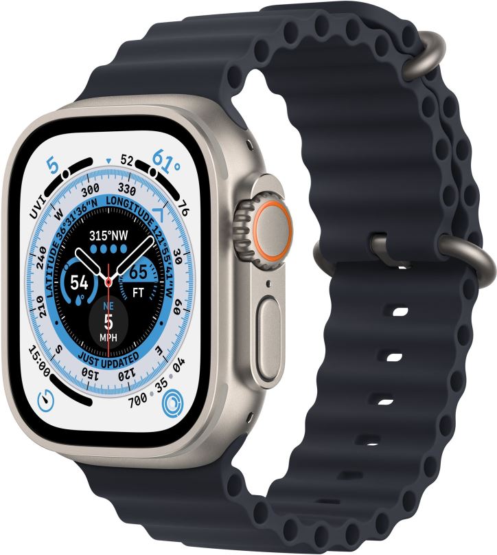 Chytré hodinky Apple Watch Ultra 49mm titanové pouzdro s temně inkoustovým oceánským řemínkem