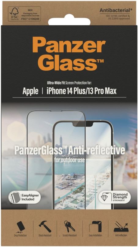 Ochranné sklo PanzerGlass Apple iPhone 13 Pro Max/14 Plus s Anti-reflexní vrstvou a instalačním rámečkem