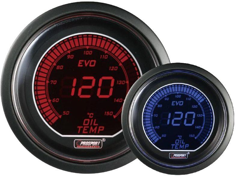 Přídavný budík do auta PROSPORT EVO přídavný ukazatel teploty oleje 50-150st.