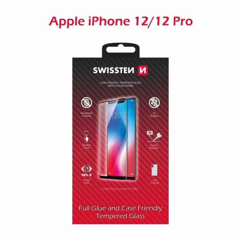 Ochranné sklo Swissten Case Friendly pro iPhone 12/12 Pro