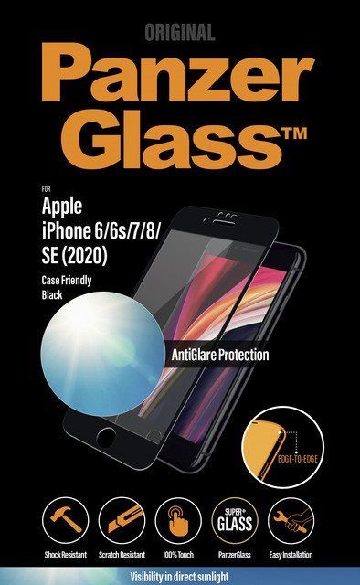 Ochranné sklo PanzerGlass Edge-to-Edge pro Apple iPhone 6/6s/7/8/SE 2020/SE 2022 černé s Anti-Glare