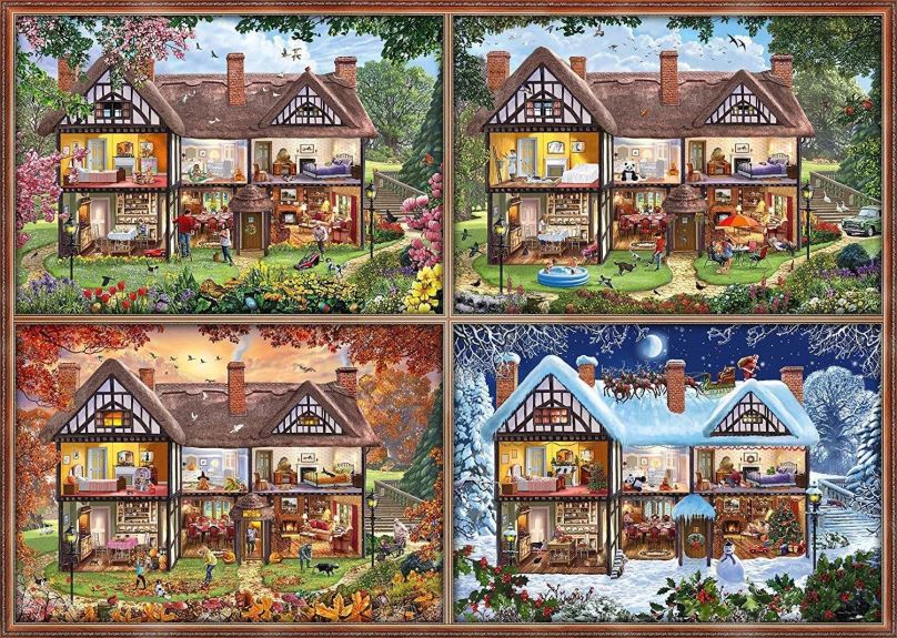 Puzzle Puzzle Chaloupka ve čtyřech ročních obdobích 2000 dílků