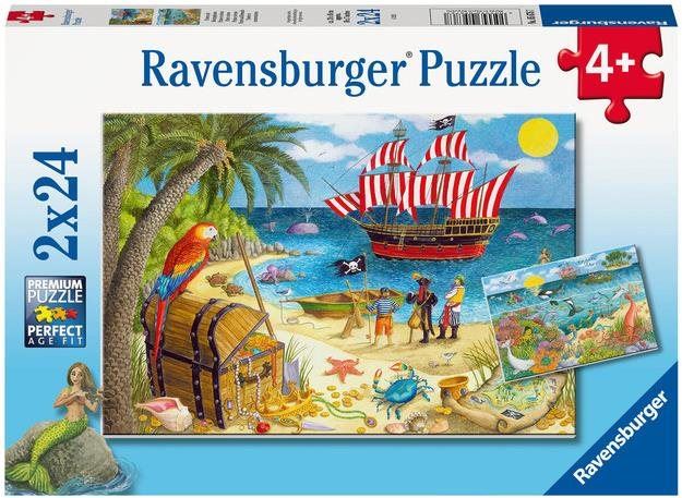 Puzzle Ravensburger Puzzle 056767 Piráti A Mořské Víly 2X24 Dílků
