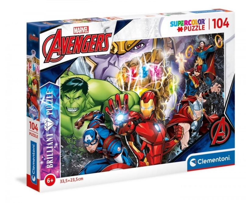 Puzzle Clementoni Briliant puzzle Marvel: Avengers 104 dílků
