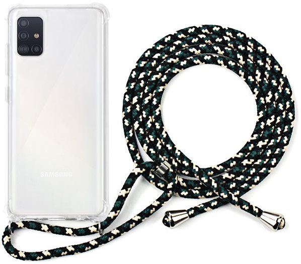 Kryt na mobil Epico Nake String Case Samsung Galaxy A51 - bílá transparentní / černo-bílá