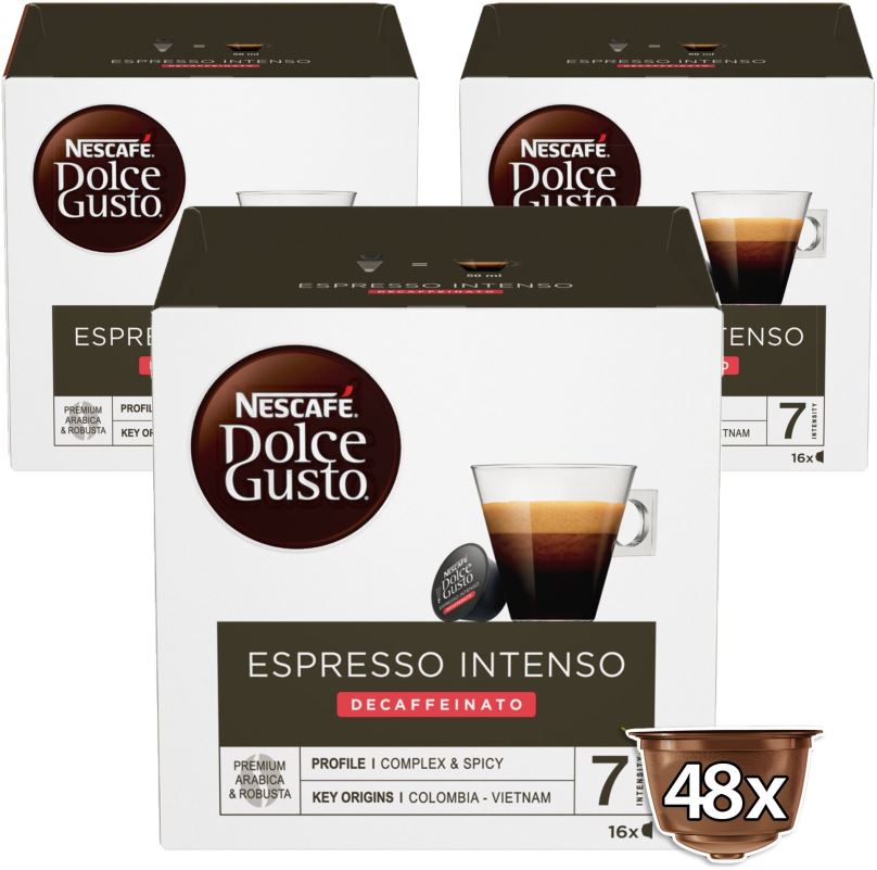 Kávové kapsle NESCAFÉ Dolce Gusto Espresso Intenso Decaffeinato, 3 balení