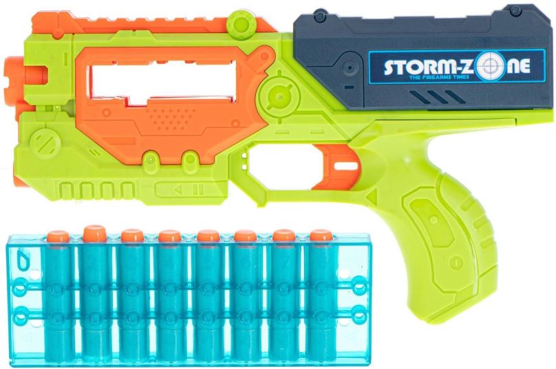 Dětská pistole KIK Puška Storm Zone s ochrannými brýlemi + 18 nábojů zelená