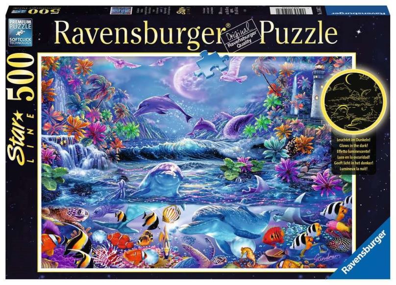 RAVENSBURGER Svítící puzzle Magický úplněk 500 dílků