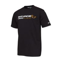 Savage Gear Tričko Signature Logo T-Shirt Black Ink S