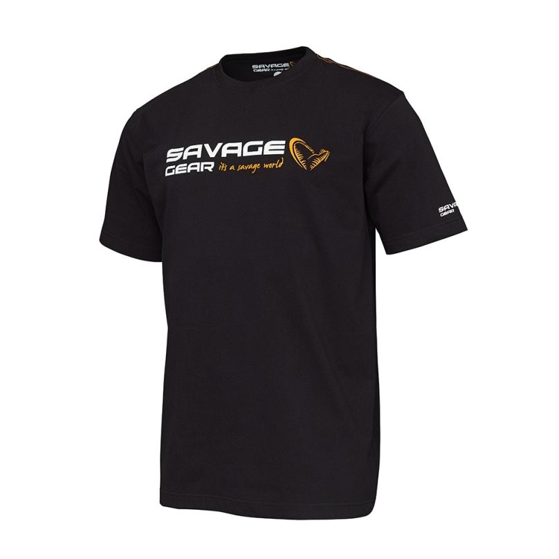 Savage Gear Tričko Signature Logo T-Shirt Black Ink L