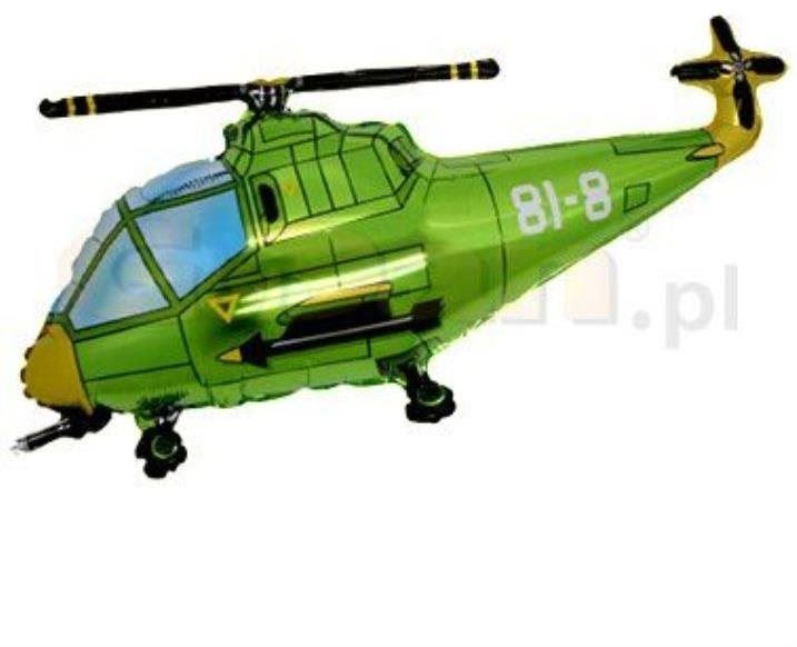 Balonky Balón foliový helikoptéra 60 cm - vrtulník - zelená