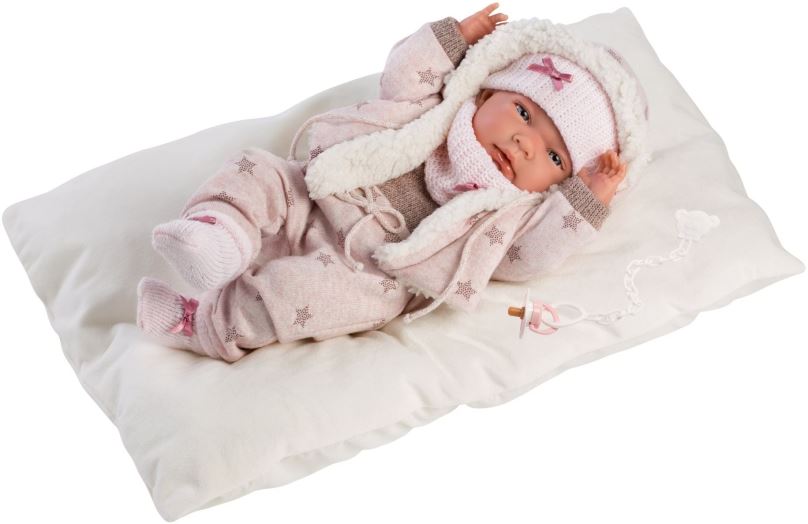 Panenka Llorens 73882 New Born Holčička - realistická panenka miminko s celovinylovým tělem - 40 cm
