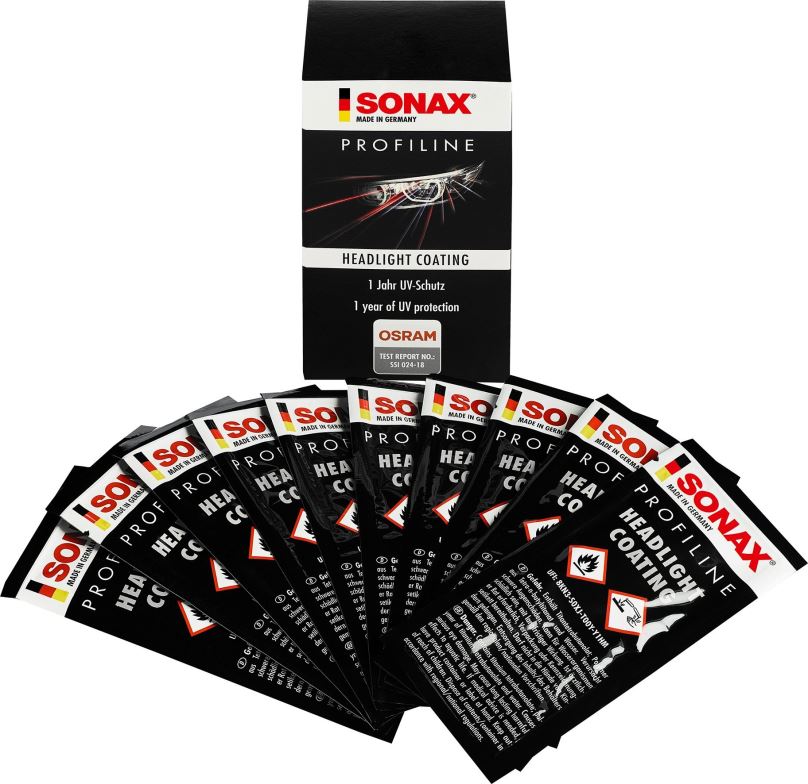 Sada autokosmetiky SONAX PROFILINE Keramická ochrana světlometů - 10 sáčků