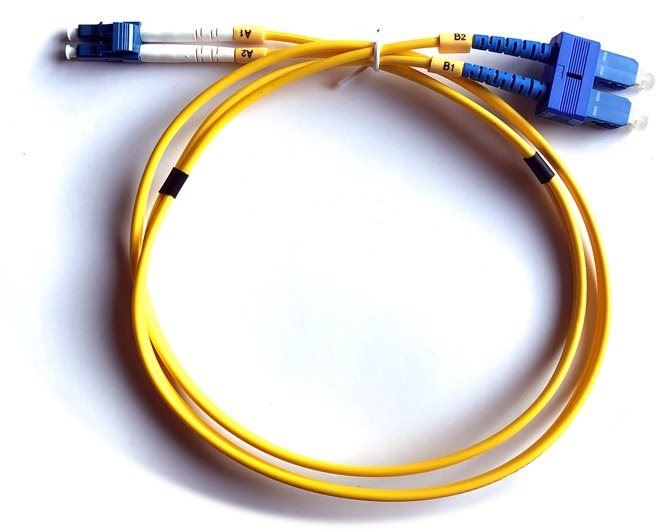 Optický kabel Datacom LC-SC 09/125 SM 1m duplex