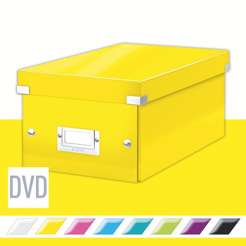 Archivační krabice LEITZ WOW Click & Store DVD 20.6 x 14.7 x 35.2 cm, žlutá