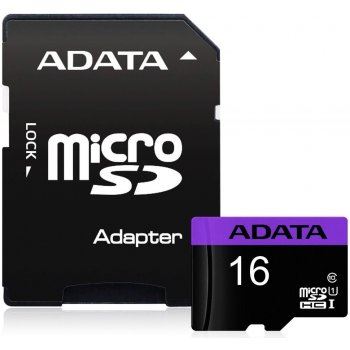 Paměťová karta ADATA Premier MicroSDHC 16GB UHS-I + SDHC adaptér