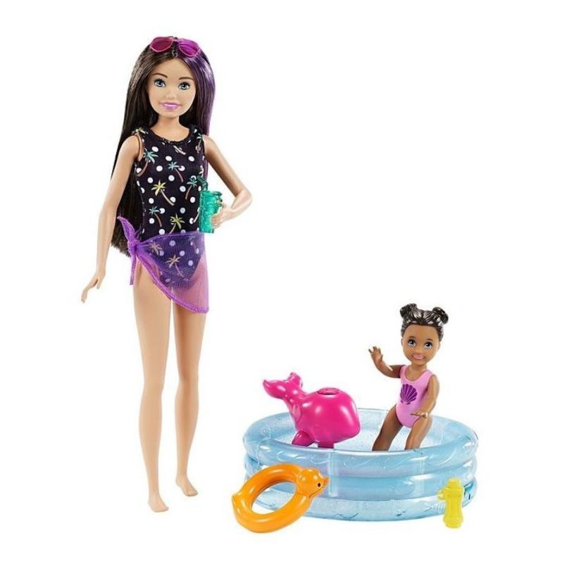 Barbie Chůva herní set s bazénkem, Mattel GRP39