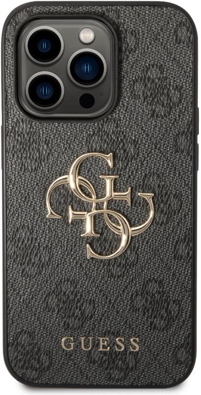Kryt na mobil Guess PU 4G Metal Logo Zadní Kryt pro iPhone 15 Pro Max Grey