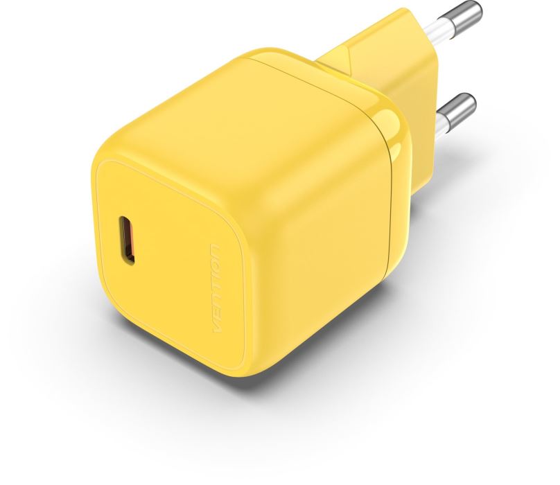 Nabíječka do sítě Vention 1-port Stylish USB-C GaN Charger (30W) Yellow