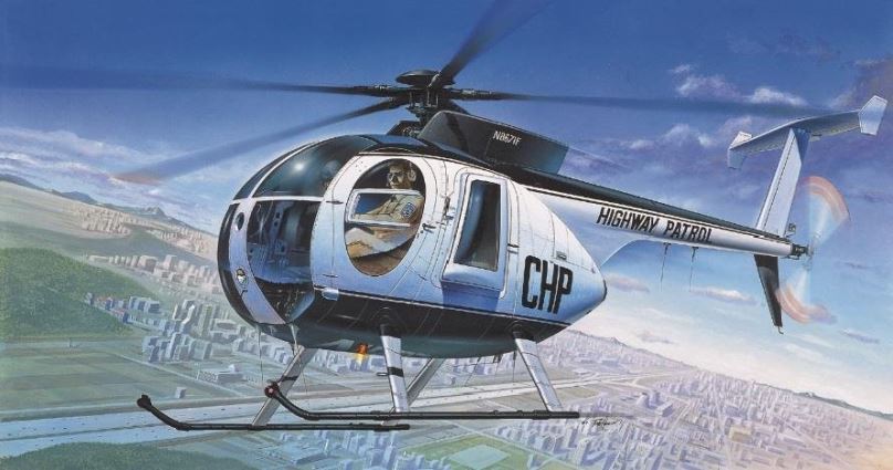 Model vrtulníku Model Kit vrtulník 12249 - HUGHES 500D POLICE HELICOPTER