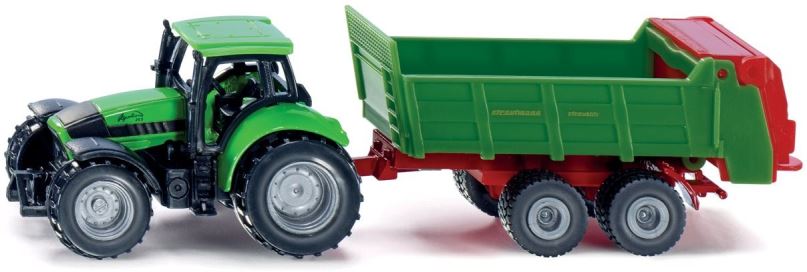 Kovový model Siku Blister – Traktor s univerzální vlečkou