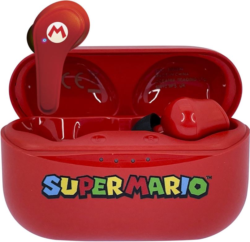 Bezdrátová sluchátka OTL Super Mario TWS Earpods Red
