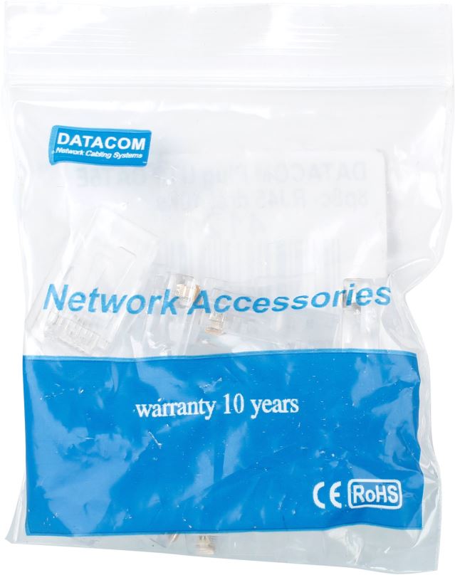 Konektor Datacom 10-pack RJ45, CAT5E, UTP, 8p8c, na drát