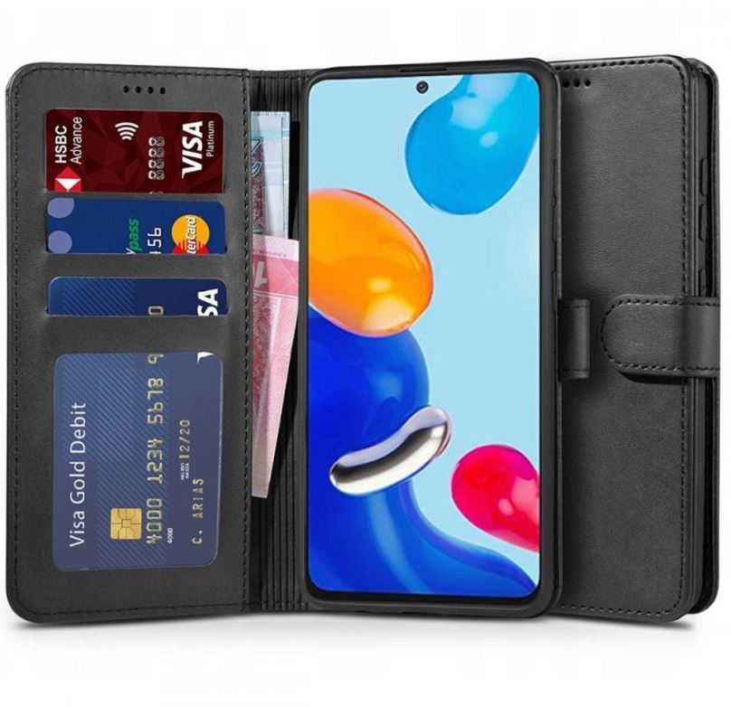 Pouzdro na mobil Tech-Protect Wallet knížkové pouzdro na Xiaomi Redmi Note 11 Pro / 11 Pro 5G, černé