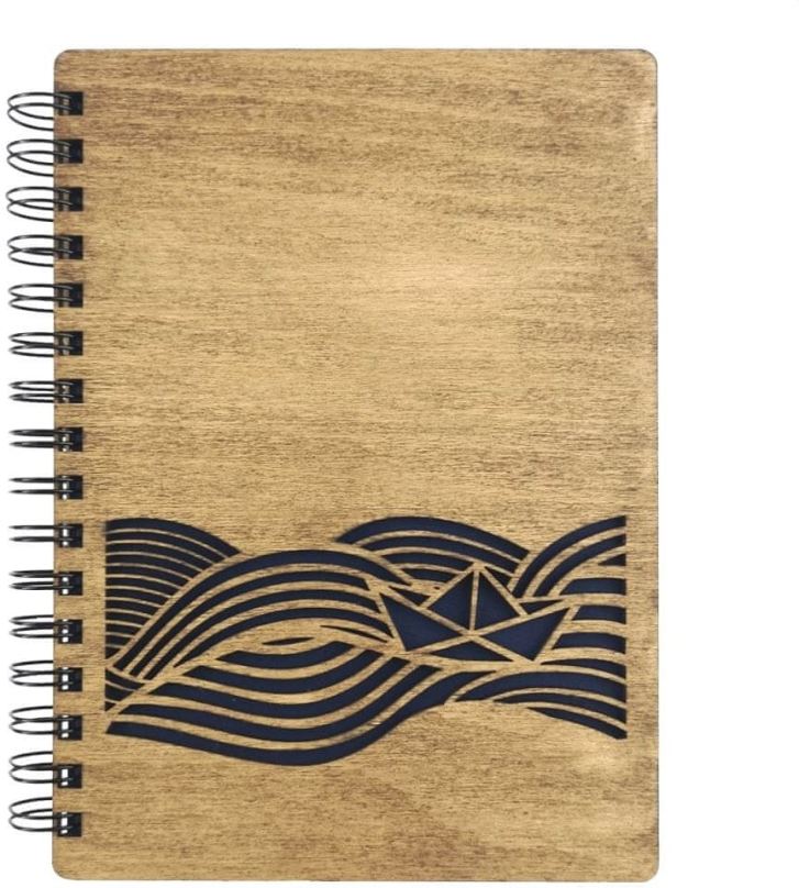 Zápisník AMADEA Dřevěný zápisník A5 - pruh moře