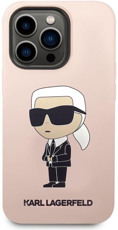 Kryt na mobil Karl Lagerfeld Liquid Silicone Ikonik NFT Zadní Kryt pro iPhone 14 Pro Max Pink