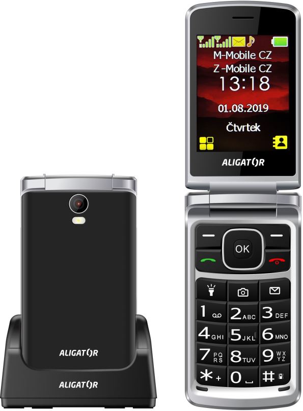 Mobilní telefon ALIGATOR V710 Senior černá