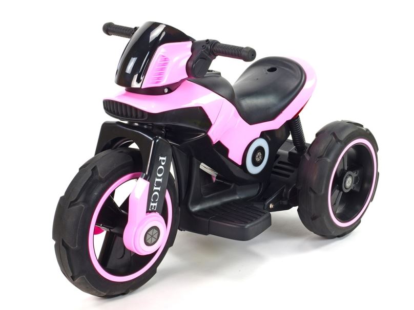 Elektrická motorka pro děti fantastická POLICE, růžová