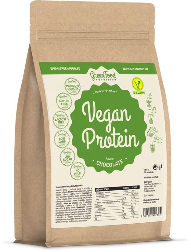 Protein GreenFood Nutrition Vegan protein 750g, chocolate
