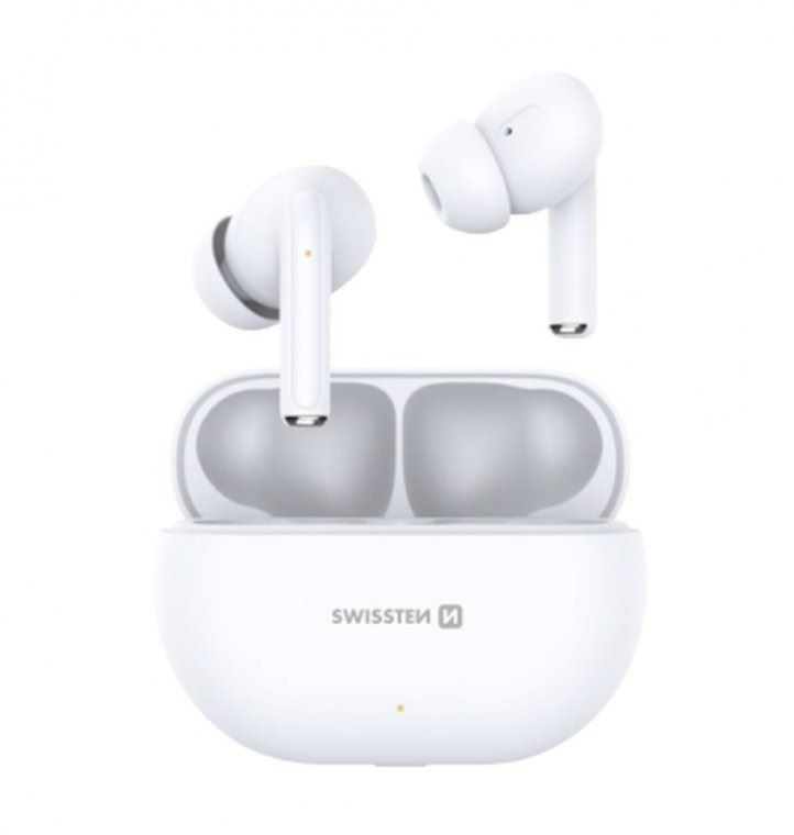 Bezdrátová sluchátka Swissten Pro Tune TWS Bluetooth bílá