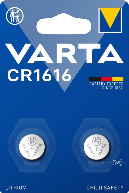 Knoflíková baterie VARTA speciální lithiová baterie CR1616 2ks