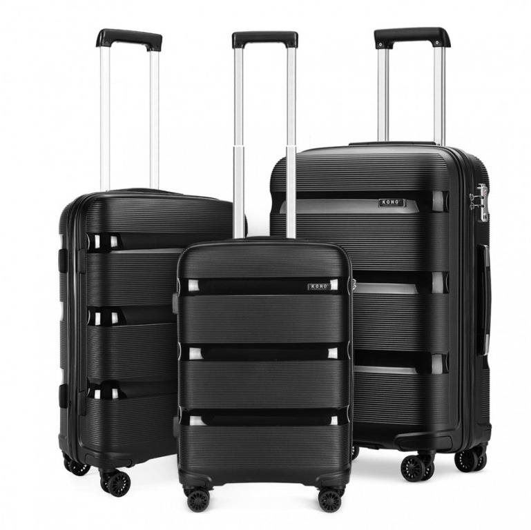 Sada kufrů Kono Sada 3 cestovních kufrů 2092 černý S M L