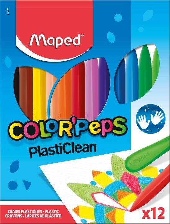 Voskovky MAPED Color´Peps Plasticlean Plastové pastely 12 barev