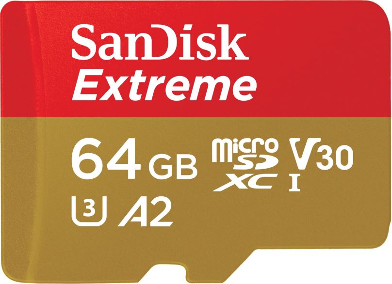 Paměťová karta SanDisk microSDXC 64GB Extreme + Rescue PRO Deluxe + SD adaptér