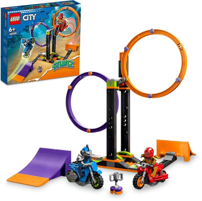 LEGO stavebnice LEGO® City 60360 Kaskadérská výzva s rotujícími kruhy