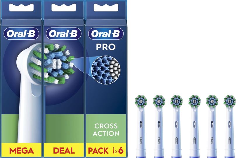 Náhradní hlavice k zubnímu kartáčku Oral-B Pro Cross Action Kartáčkové Hlavy, 6 ks