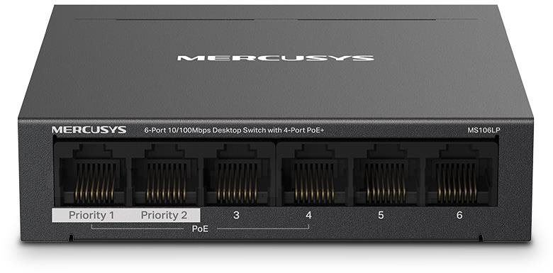 Switch Mercusys MS106LP, 6-Port switch, 4-Port PoE+