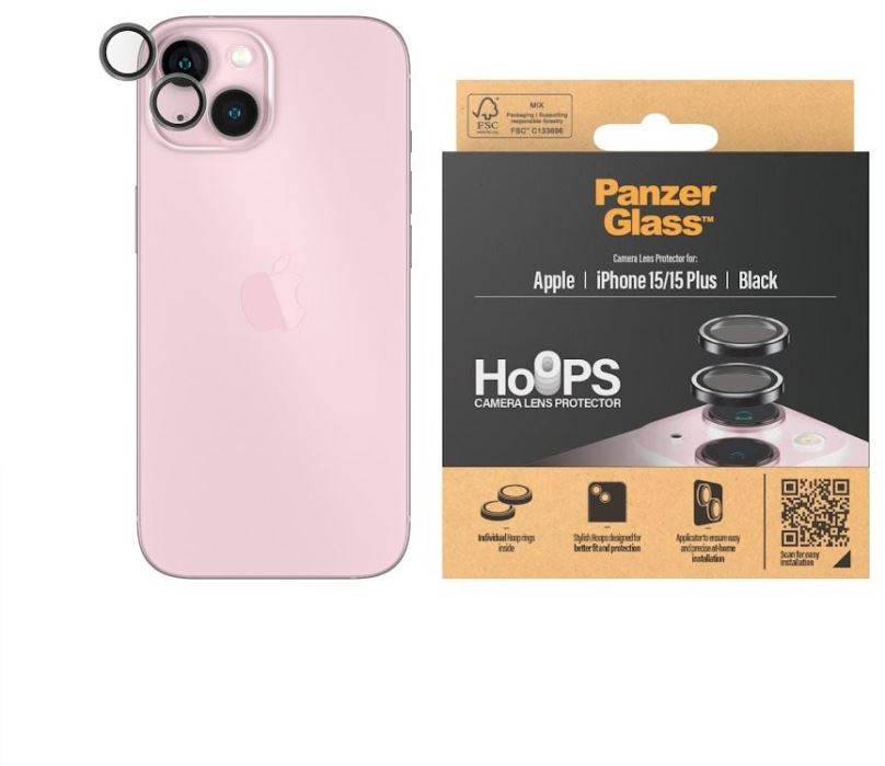 Ochranné sklo na objektiv PanzerGlass Camera Protection Rings Apple iPhone 15 / Plus - Hoops Rings