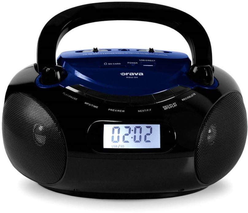 Radiomagnetofon Orava RSU-04 modro-černá