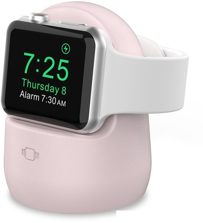 Stojan na hodinky AhaStyle silikonový stojan pro Apple Watch růžový