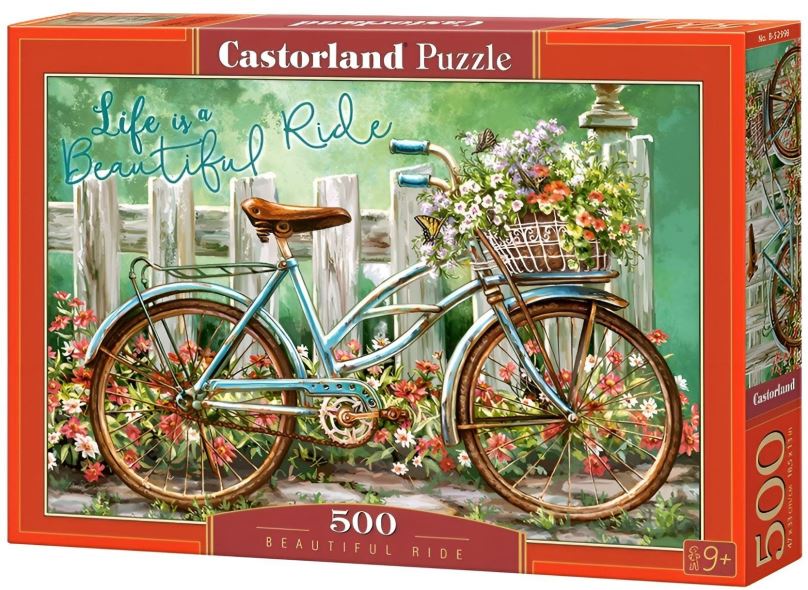 Puzzle CASTORLAND Puzzle Bicykl s květinou 500 dílků