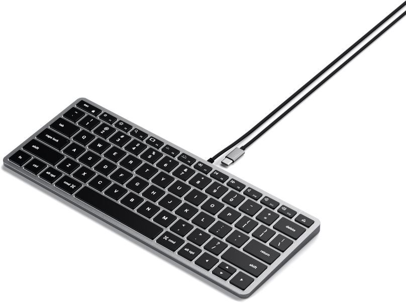 Klávesnice Satechi Slim W1 USB-C BACKLIT Wired Keyboard - Space Grey - US