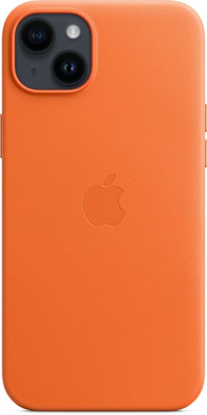 Kryt na mobil Apple iPhone 14 Plus Kožený kryt s MagSafe oranžový