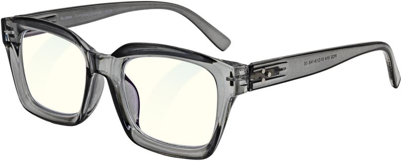 Brýle na počítač GLASSA Blue Light Blocking Glasses PCG 014, +0,00 dio, šedé transparentní
