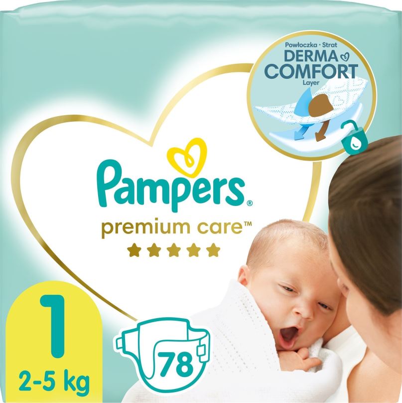 Jednorázové pleny PAMPERS Premium Care Newborn vel. 1 (78 ks)
